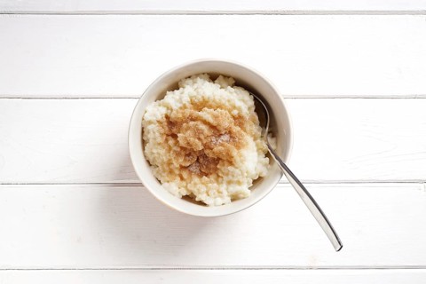 traditional german rice pudding with cinnamon and sugar, known as Milchreis in Germany