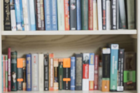 Blurred volumes bookshelf