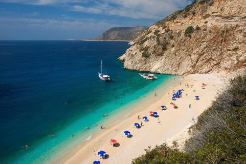 Kaputas Beach near Kalkan, Southwest Coast, Southwest Coast, Turkey, Asia