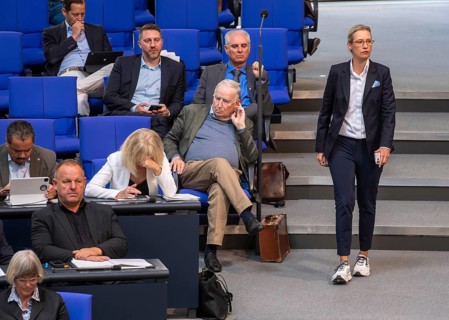 Dr Alice Weidel, left, fourth row: Dr Alexander Gauland, Germany, Berlin, 06.07.2023, Bundestag,