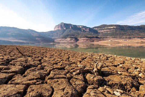 Landscape of ecological tragedy in the Panta de Sau reservoir with four percent of water capacity