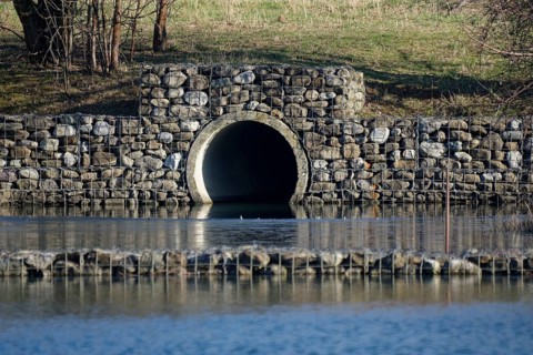 Rainwater clarifier, Schwäbisch Hall, Hohenlohe, Heilbronn-Franken, Baden-Württemberg, Germany,