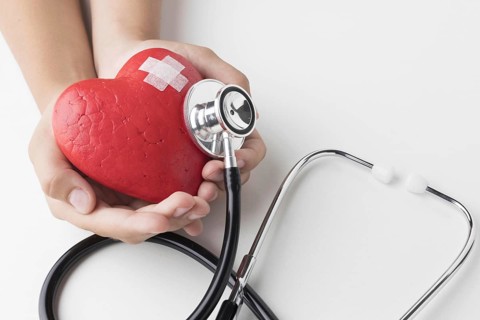 Top view world heart day concept with stethoscope. Resolution and high quality beautiful photo