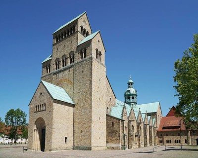 Hildesheim Cathedral is a medieval roman catholic church building in romanesque architecture style
