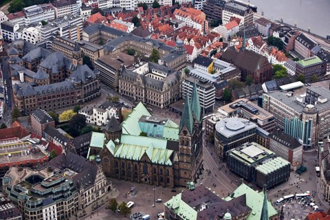 St. Petri Cathedral, Bremen City Hall, Weser, Bremen City Centre, Germany, Europe