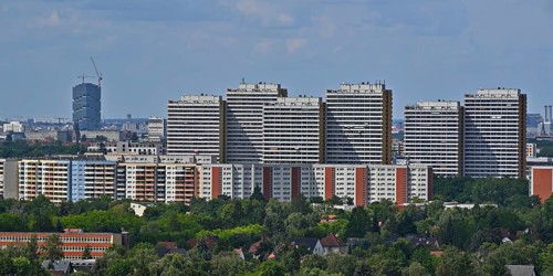 Prefabricated buildings in the Marzahn district, Marzahn-Hellersdorf district, Berlin, Germany,
