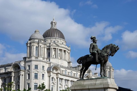 Port of Liverpool Building, King Edward VII Equestrian Monument, Liverpool, England, United