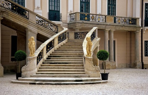 Stairs at Esterhazy Castle in Fertöd, Hungary, Europe