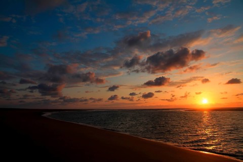 Sunset on the Atlantic Ocean near Tangier Morocco