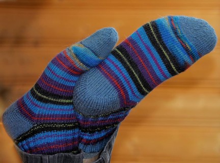 Men, feet with wool socks
