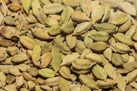 Large group of green cardamom seeds