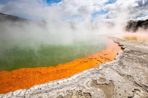 'Artist's Palette' water feature and Champagne pool at Wai-O-Tapu Geothermal Wonderland near