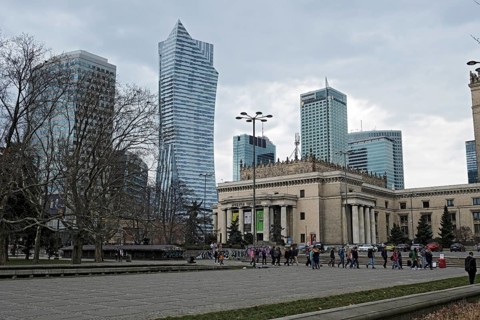 Zlota 44 tower block, Hotel Intercontinental, Emilii Plater, business district, Palace of Culture,