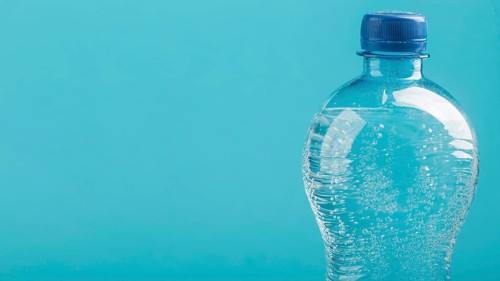Front view bottle sparkling water