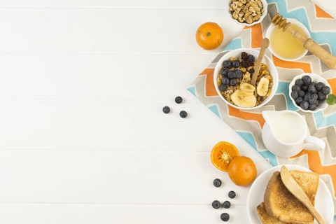 Top view healthy breakfast. Resolution and high quality beautiful photo