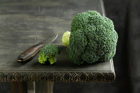 Broccoli table high angle