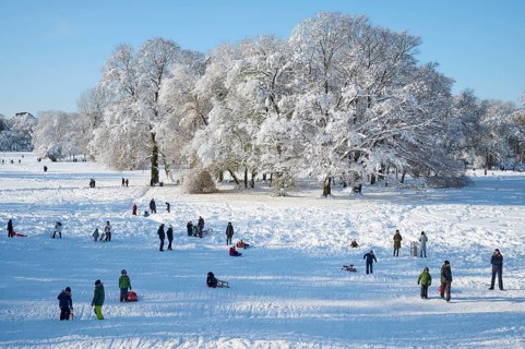Winter in the English Garden, Munich, Bavaria, Germany, snow, Europe