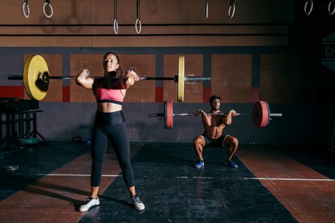 Man woman bodybuilding