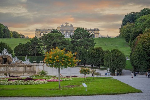 Gloriette on the hill of Schönbrunn Palace, Vienna, Austria, Europe