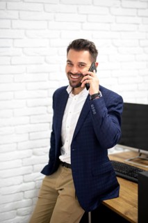 Handsome man talking phone