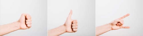 Crop gesturing hands