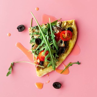 Creative assortment with delicious pizza