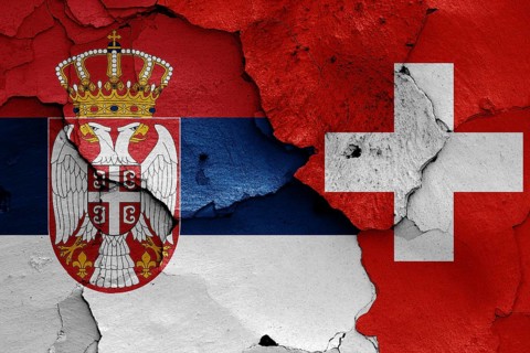 Flags of Serbia and Switzerland