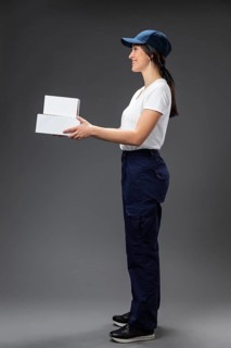 Portrait female working delivery service