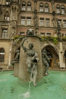 Fish Fountain, Marienplatz, City Hall, Munich, Isar, Isar Valley, Upper Bavaria, Free State,