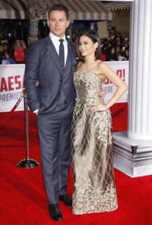 Channing Tatum and Jenna Dewan at the World premiere of 'Hail, Caesar!' held at the Regency Village