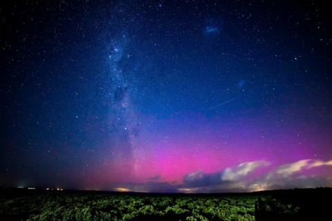 MELBOURNE, AUSTRALIA, FEBRUARY 03: Increased solar activity results in the rare Aurora Australis