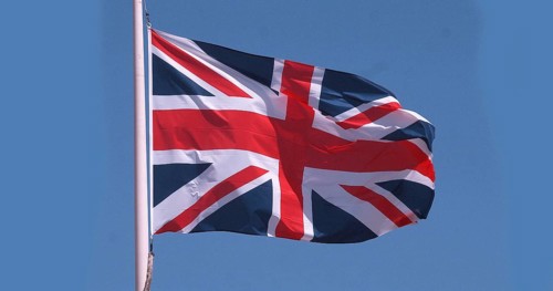 English Flag Waving in the Wind