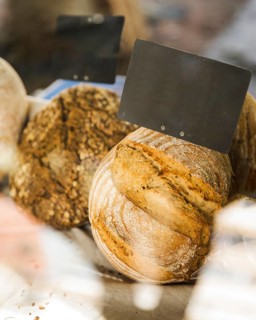 Blank tag brown bread bakery stall