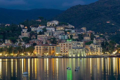 View over the ligurian village of Rapallo, Italy, Europe