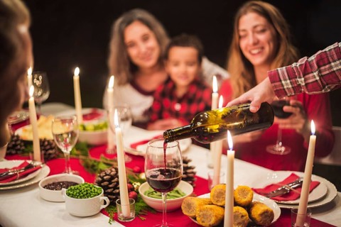 Happy family christmas dinner