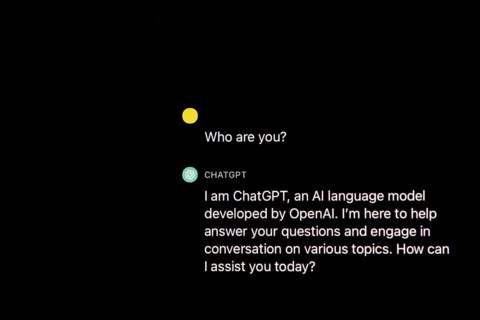 Symbolic image artificial intelligence, detailed view of a smartphone with the app ChatGPT,