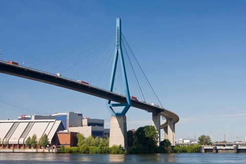 Koehlbrand Bridge over the Elbe, Hamburg, Köhlbrand Bridge, Germany, Europe