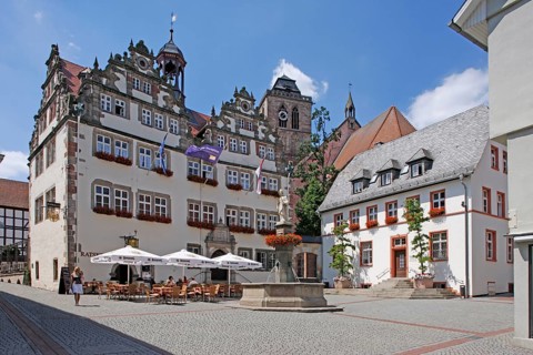 Town Hall and Town Church, Old Town, Bad Hersfeld, Hesse, Germany, Europe