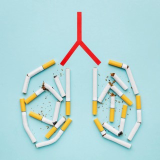 Lungs shape with cigarettes