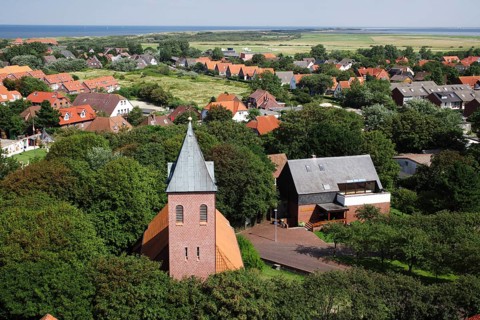 Island of Wangerooge, view from the lighthouse, Lower Saxony, Germany, Europe