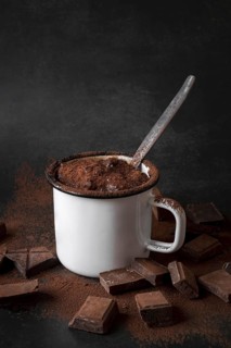 High angle hot chocolate cup