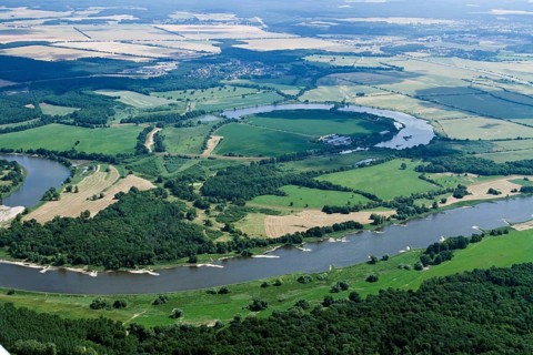 Elbe between Roßlau and Vockerode, Werder, Alte Elbe, Saxony-Anhalt, Germany, Europe