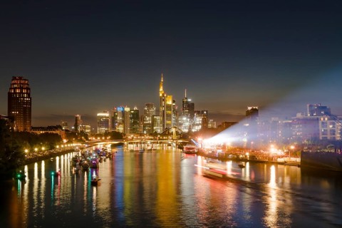Europe Open Air Concert at the Weseler Werft with excursion steamer on the Main in front of the