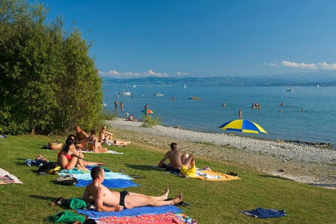 Lido in Hagnau, Lake Constance, Baden-Württemberg, Germany, Europe