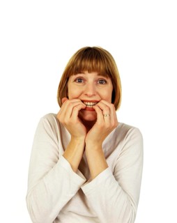 Anxious Woman, Biting Nails