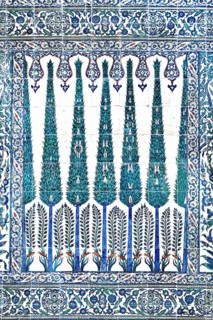 Tiled wall in Topkapi Palace, Istanbul, Turkey, Asia