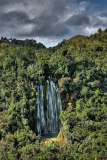 Waterfall Cascada El Limon, Las Terrenas, Samana Peninsula, Dominican Republic, Central America