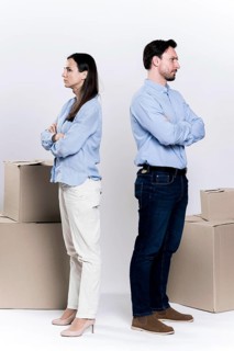 Adult male woman divorcing each other