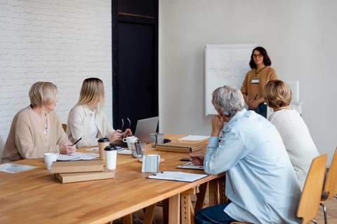 Medium shot business people meeting