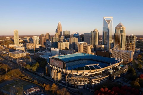 Bank of America Stadium is home to the NFL?s Carolina Panthers in Charlotte, NC